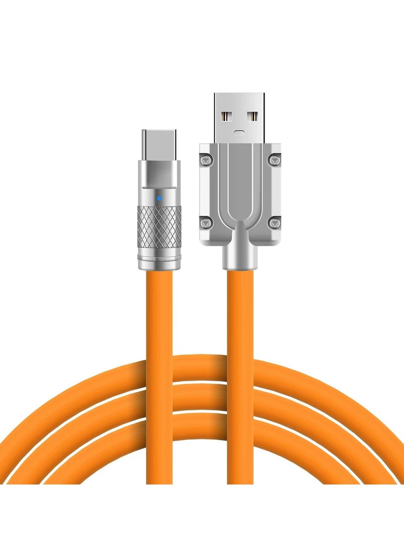 Type-C USB Silicone Charging Data Cable 120W Fast Charging Bold Data Cable 6A Super Fast Charging