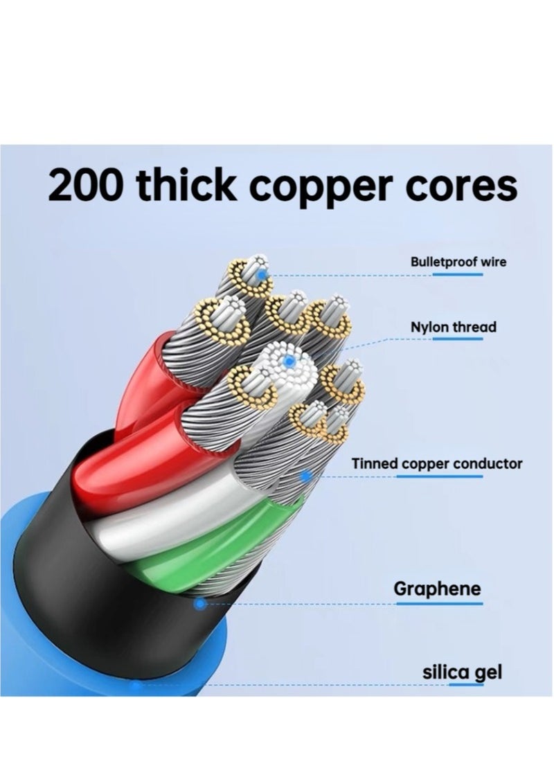 Type-C USB Silicone Charging Data Cable 120W Fast Charging Bold Data Cable 6A Super Fast Charging