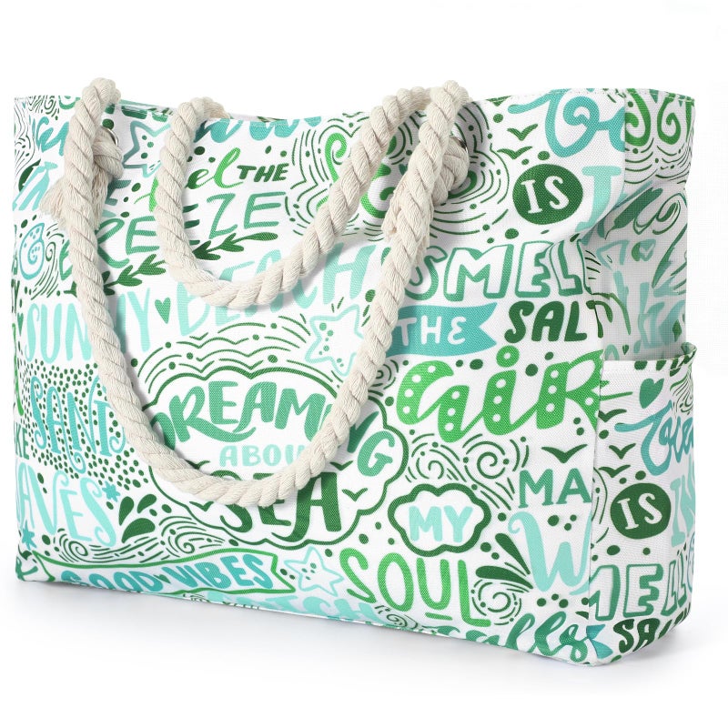Tavaleu Beach Bags for Women Large Beach Tote Bag Women Sandproof Pool Bag for Pool Gym Grocery Travel - Image 2