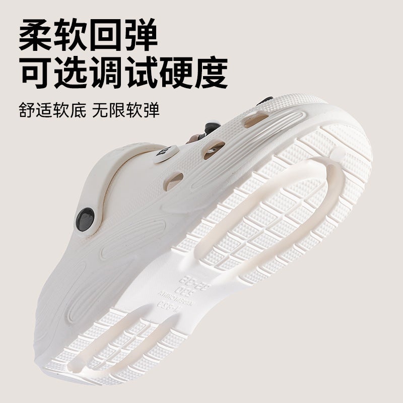 Hole Shoes Women'S Style Poop-Feeling Thick Sole Increased Wearing Indoor Household Non-Slip Summer Slippers For Women Beach - Image 5