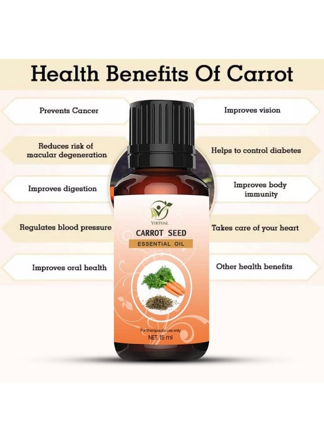 افتراضي زيت بذور الجزر العطري النقي والطبيعي 100% للوجه/البشرة/زيت العناية بالشعر 30 مل - Image 2