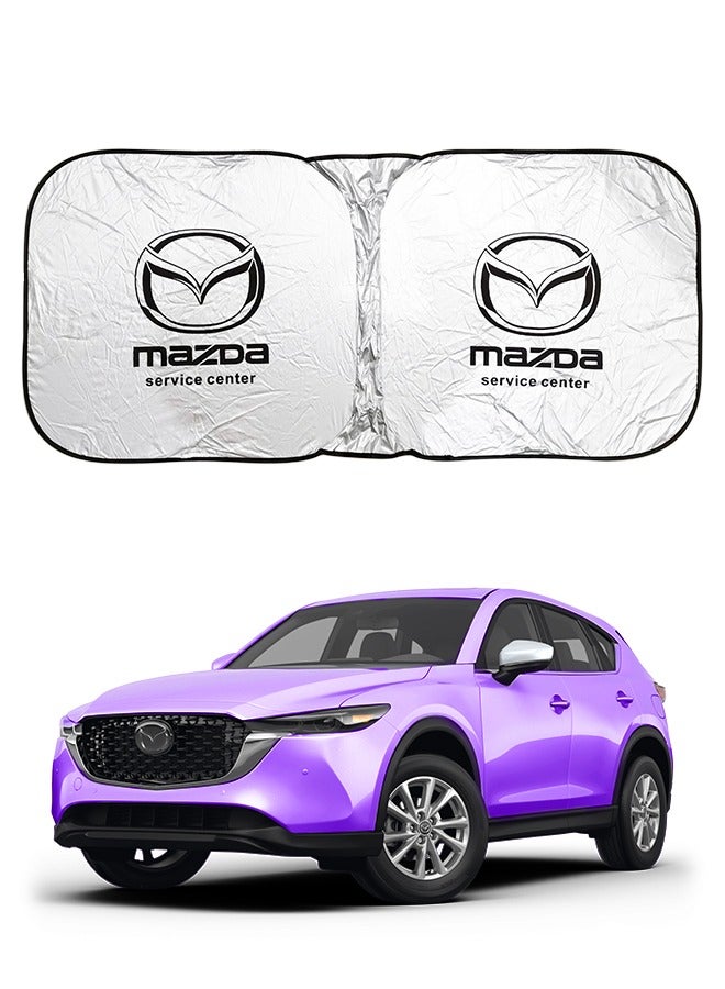 mazda Mazda Service Center Car Sun Shade UV Rays and Heat Protector Sun Visor Foldable Keep Your Vehicle Cool Blocks UV Rays, Car Windshield Sunshade  - Image 1