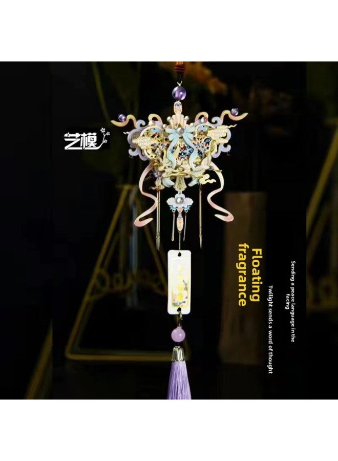 Art Model Guofeng Floating Xiangpei 3D Three-dimensional Puzzle Metal Assembled Model Handmade DIY Wedding Gift For Women-Color:Peace And Joy + Twist Light + Tools + Flower Stand - Image 1