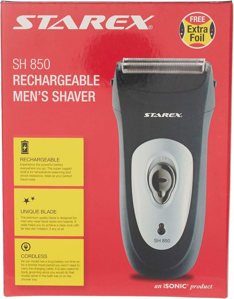 iSONIC SH850 Starex Rechargeable Shaver For Men, Black - Image 1