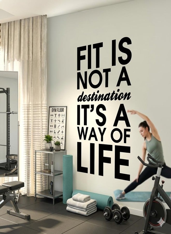 ARWY Gym Wall Sticker “Fit It’s a Way of Life” Motivational Fitness Quote Vinyl Wall Decal for Home Gym, Bedroom & Workout Room Decor (40 x 76 cm) - Image 3