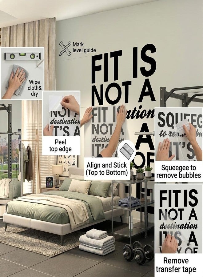 ARWY Gym Wall Sticker “Fit It’s a Way of Life” Motivational Fitness Quote Vinyl Wall Decal for Home Gym, Bedroom & Workout Room Decor (40 x 76 cm) - Image 5