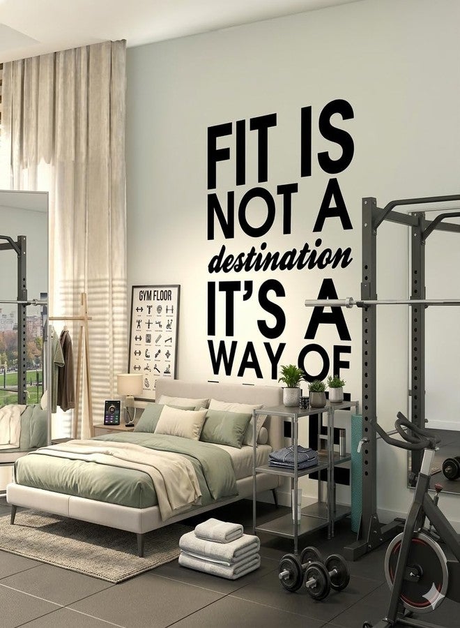 ARWY Gym Wall Sticker “Fit It’s a Way of Life” Motivational Fitness Quote Vinyl Wall Decal for Home Gym, Bedroom & Workout Room Decor (40 x 76 cm) - Image 4
