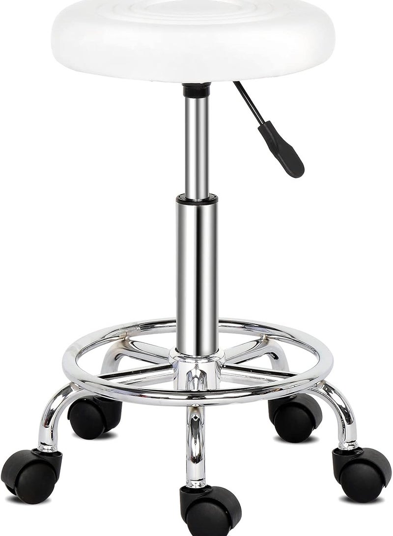 Generic Swivel Chair with Wheels and Footrest Adjustable Height - PU Leather Modern Design for Home, Kitchen, Office, Business, Salon with Footrest - Image 1
