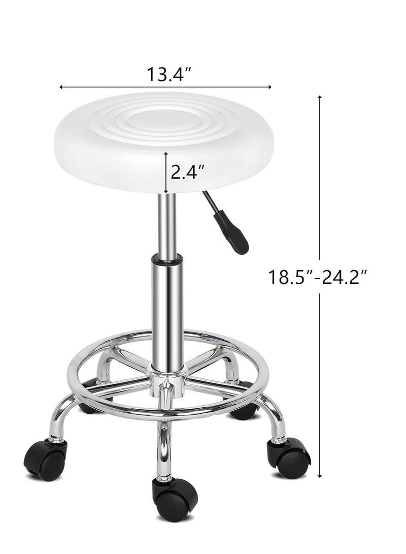 Generic Swivel Chair with Wheels and Footrest Adjustable Height - PU Leather Modern Design for Home, Kitchen, Office, Business, Salon with Footrest - Image 2