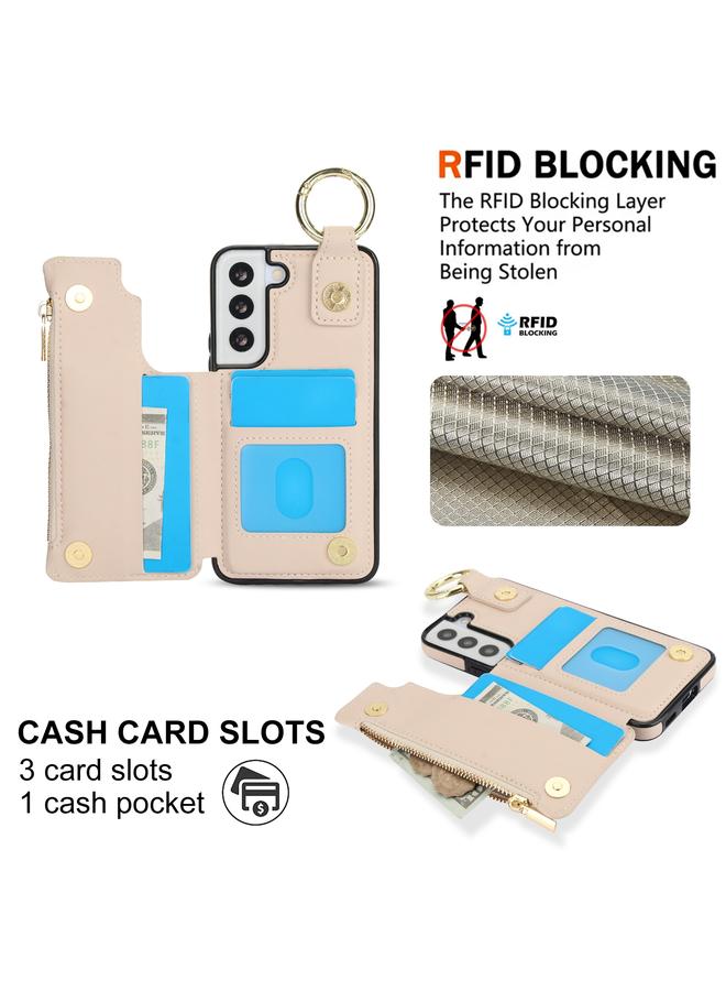 S-TOP Case For Samsung Galaxy S22+ 5G RFlD Anti-theft Double Buckle Ring Zipper Card Phone Case - Image 3