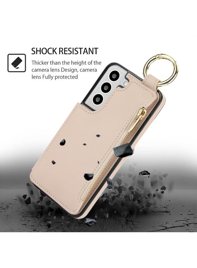 S-TOP Case For Samsung Galaxy S22+ 5G RFlD Anti-theft Double Buckle Ring Zipper Card Phone Case - Image 2