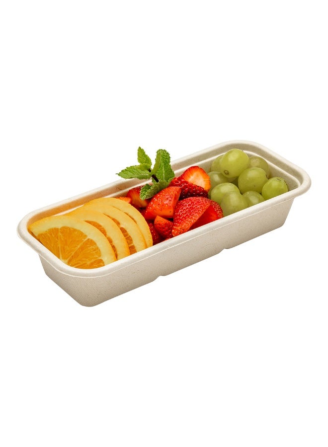 Restaurantware Pulp Tek 9.2 x 3.8 x 1.8 Inch Takeaway Food Boxes, 100 Disposable Take Out Containers - Lids Sold Separately, Freezable, Bagasse Catering Food Containers, Microwavable, 17 Ounce - Image 2