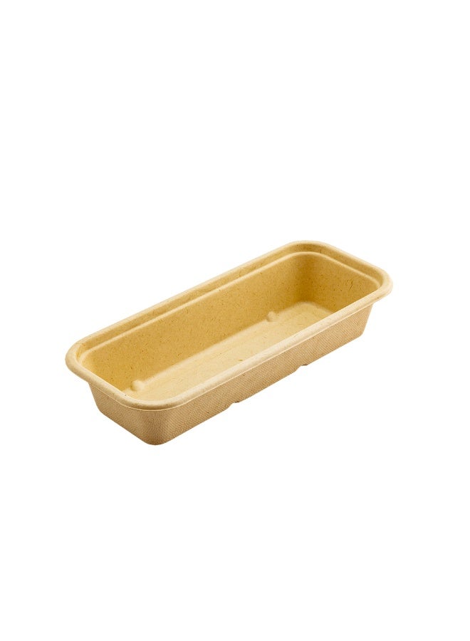 Restaurantware Pulp Tek 9.2 x 3.8 x 1.8 Inch Takeaway Food Boxes, 100 Disposable Take Out Containers - Lids Sold Separately, Freezable, Bagasse Catering Food Containers, Microwavable, 17 Ounce - Image 1
