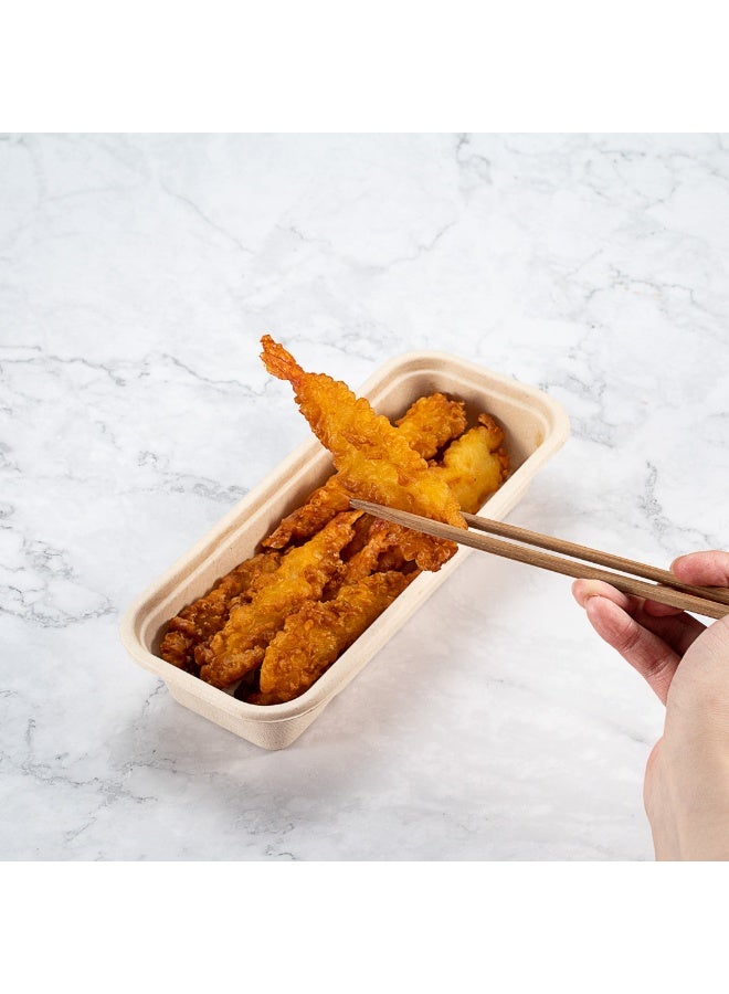 Restaurantware Pulp Tek 9.2 x 3.8 x 1.8 Inch Takeaway Food Boxes, 100 Disposable Take Out Containers - Lids Sold Separately, Freezable, Bagasse Catering Food Containers, Microwavable, 17 Ounce - Image 5