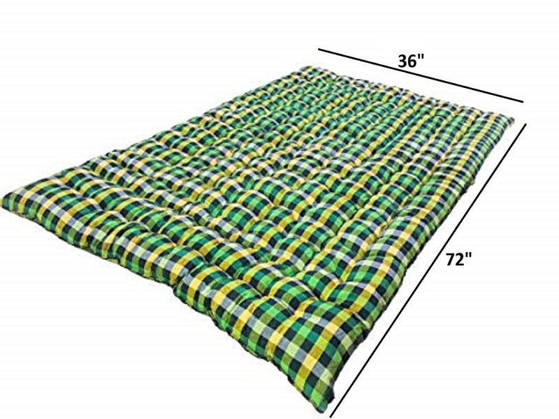ATOOTFUSION Soft Cotton Foldable Light Weight Filled Single Firm Mattress| Gadda (Multicoloured, 1 Sleeping Capacity, 3 x 6 ft or 72 x 36 Inches) - Image 2
