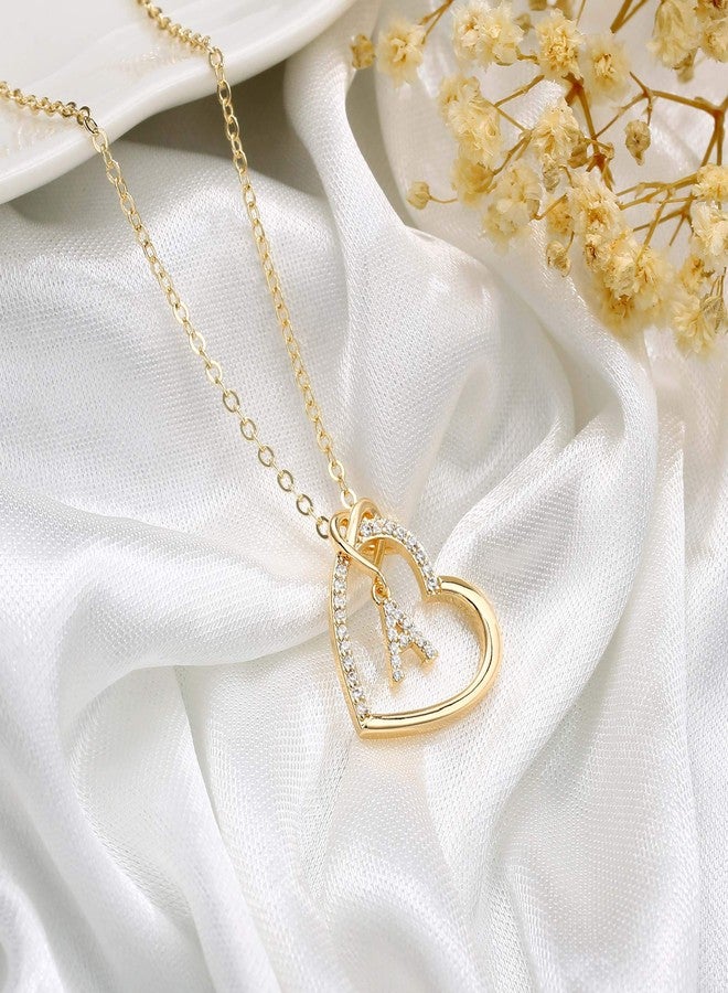 M MOOHAM Initial Necklaces for Women, Initial Necklace for Women S Cubic Zirconia Heart Letter Necklace Dainty Jewelry for Girl Necklaces for Girls Jewelry for Teen Girls Gifts - Image 5