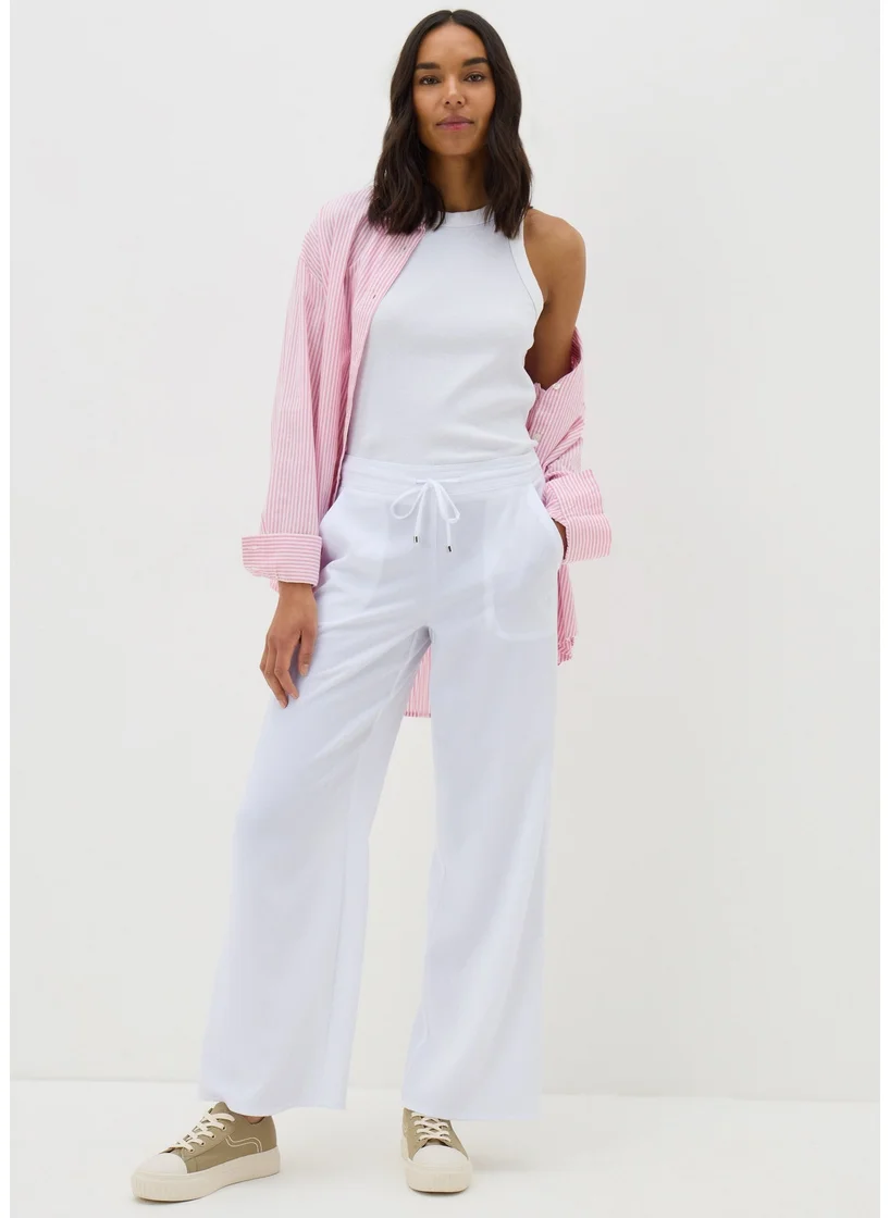 Matalan White Wide Leg Drawstring Trousers
