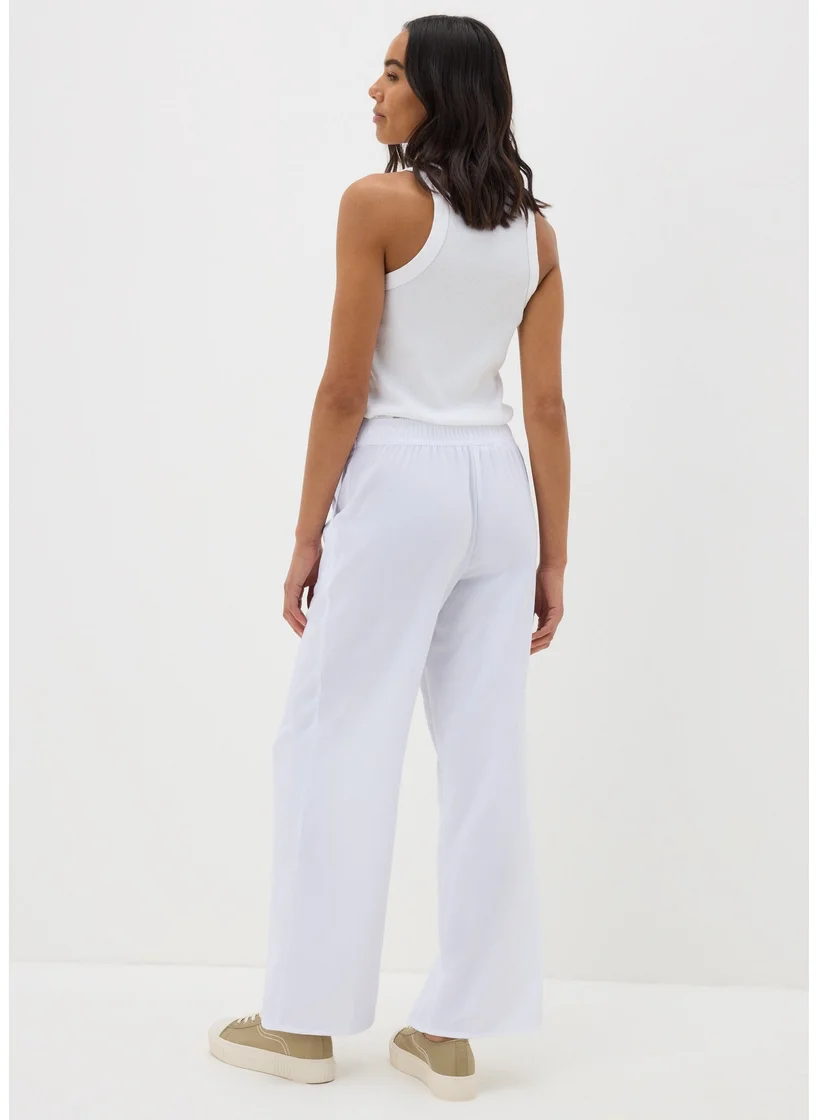 Matalan White Wide Leg Drawstring Trousers