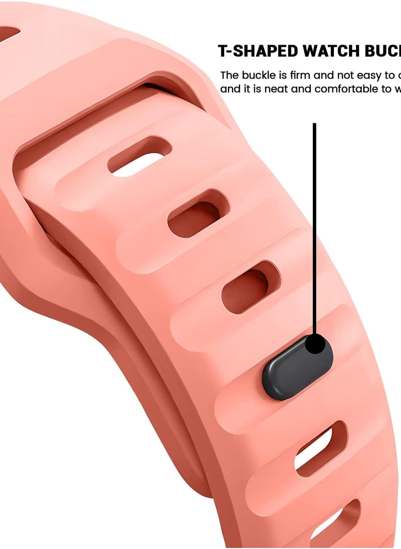 Generic - Compatible with Apple Watch Band 38mm 40mm 41mm 42mmBands for Men Women, Unique Rugged Design Silicone Wristband Strap for iWatch Series 10/9/8/7/6/5/4/3/2/1/SE 2/1 Pink - Image 1