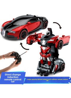 Generic Children's Toys Charging Remote Control Deformation Car One-key Deformation Remote Control Car Robot Distribution Generation Gift-Color:Rambo Police Car 1:18  - Image 2