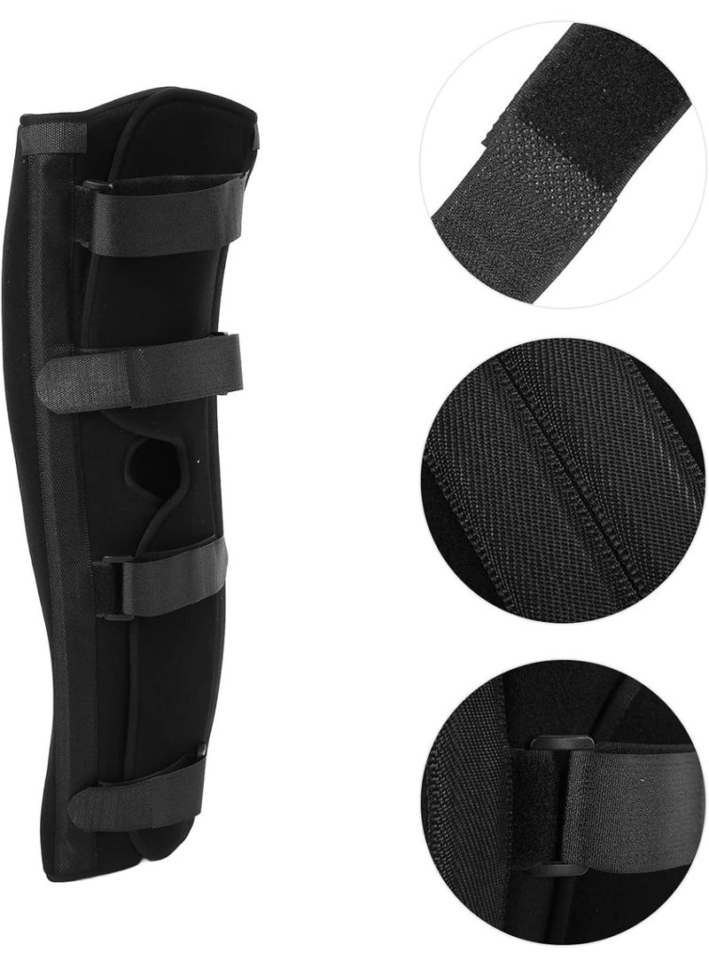 دعامة ركبة ثلاثية اللوحات – دعم قوي بعد العمليات الجراحية مع 5 أحزمة قابلة للتعديل – مقاس واحد يناسب الركبة اليمنى واليسرى – أسود - Image 4