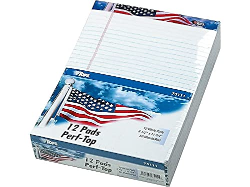 TOPS 75111 American Pride Writing Pad, Legal/Wide, 8 1/2 x 11 3/4, White, 50 Sheets (Pack of 12) - Image 3