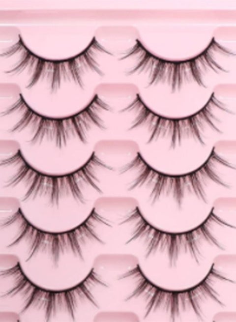 Manga Lashes 10 Pairs Natural Look Fluffy False Eyelashes That Look Like Individual Cluster Lashes Soft Wispy Manhua Eyelashes (6D75)
