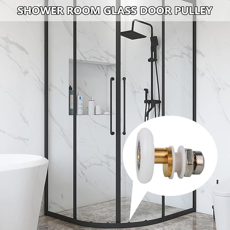 Adjustable Shower Door Roller Set 25mm Diameter Easy Glide Rust Resistant Pulleys - Image 3