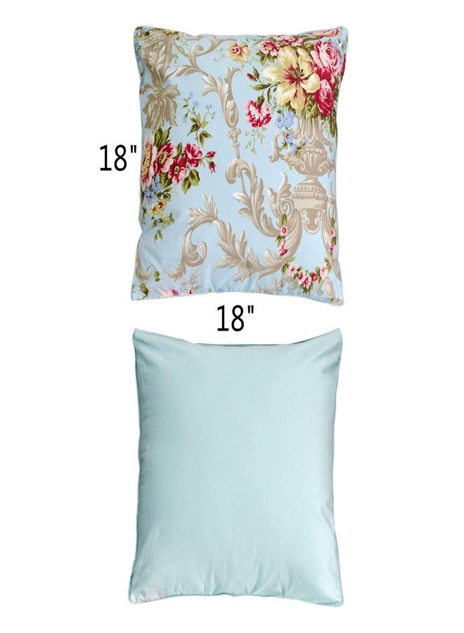 فادفاي أغطية وسائد FADFAY المصنوعة من القطن المصري بنسبة 100%، 800 خيط، قطعتان (أغطية وسائد أوروبية 18 × 18، قطعتان، أزرق) - Image 2