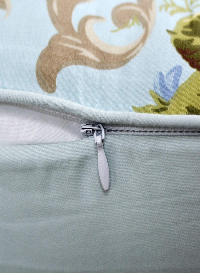 فادفاي أغطية وسائد FADFAY المصنوعة من القطن المصري بنسبة 100%، 800 خيط، قطعتان (أغطية وسائد أوروبية 18 × 18، قطعتان، أزرق) - Image 3