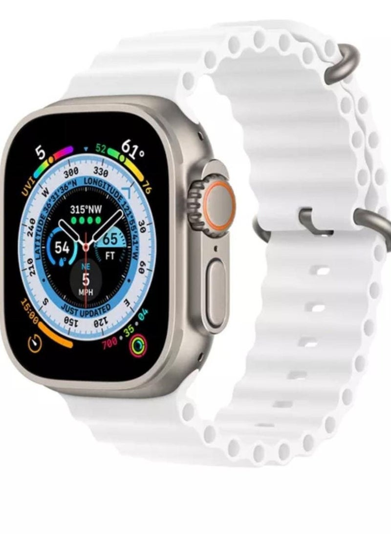 The new rubber band for the Apple Watch  white color 45mm