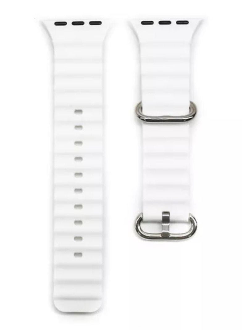 The new rubber band for the Apple Watch  white color 45mm