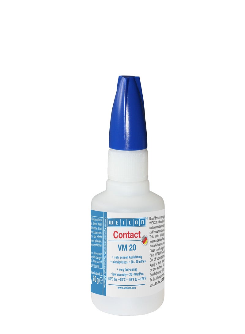 WEICON Contact VM 20, 20 g, Cyanoacrylate Adhesive for metal bonding of all kinds