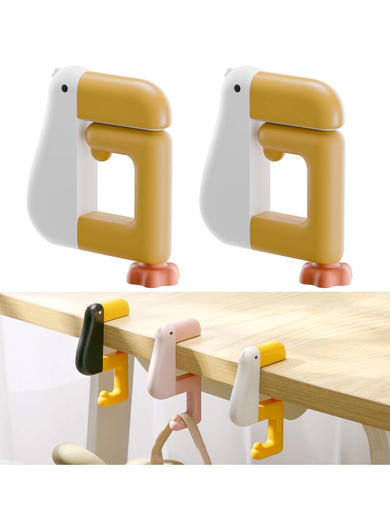 YelaJoy Purse Hook for Table, 3 Pack Foldable, Non-Slip Bag Hanger, Cute Bird Design Purse Holder for Desk, Table,  Strong and Compact Desk Accessories (3 Colours) - Image 1