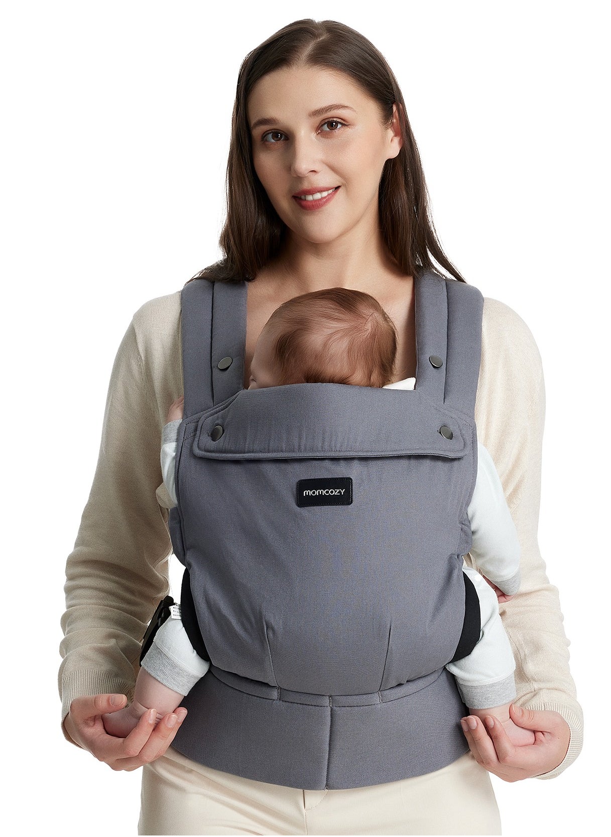 Baby Carrier Newborn To Toddler - Ergonomic, Cozy And Lightweight Infant Carrier For 7-44Lbs, Effortless To Put On, Ideal For Hands-Free Parenting, Enhanced Lumbar Support 