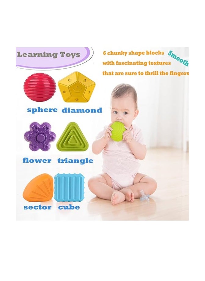 Montessori Toys for 1 Year Old,Baby Sorter Toy Colorful Cube and 6 Pcs Multi Sensory Shape  - Image 5