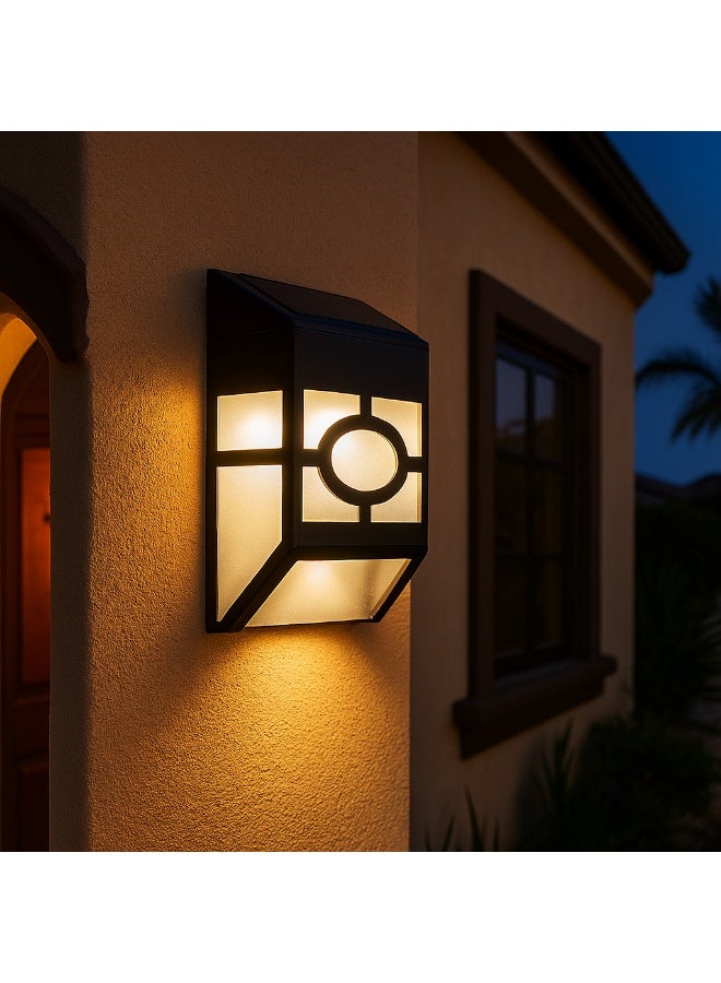 Bluejw Solar Led Wall Lights, 4 Pack Illuminate Outdoor Wall Lamps For House,Small Exterior Light Fixture Waterproof Nordic Style Lighting Decor For Home Garden Porch - Image 1