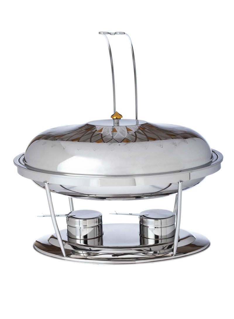Alsaif Buffet Plate And Heater For Eating And Keeping It Cot With Two Wax Bases For Heat  - Image 1