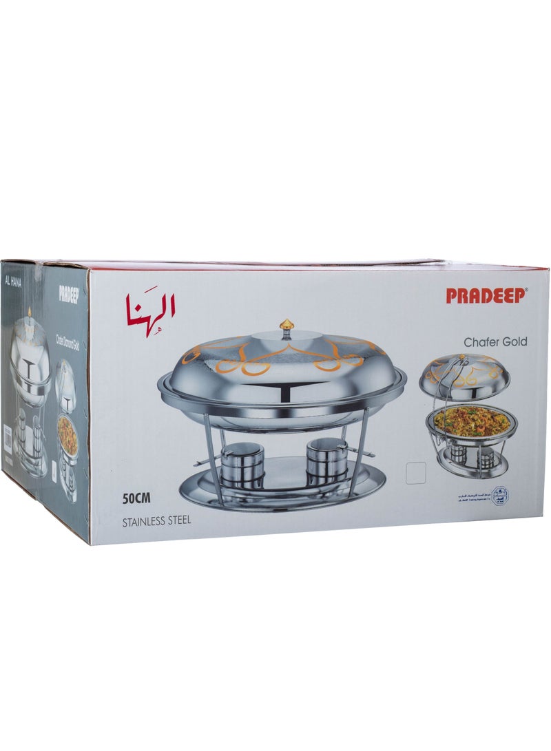 Alsaif Buffet Plate And Heater For Eating And Keeping It Cot With Two Wax Bases For Heat  - Image 5