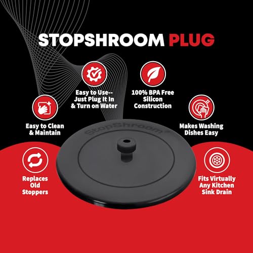 SinkShroom Kitchen SinkShroom Clog-Free Kitchen Sink Drain Strainer with Stopper - Sink Protector for Kitchen Sink, Stainless Steel, Matte Black - Image 4