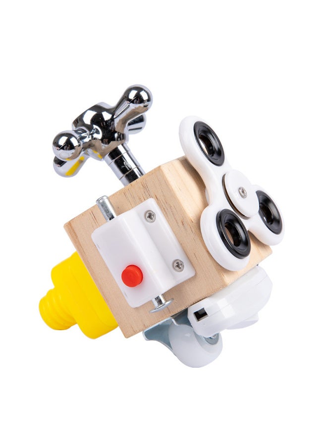 Wooden Montessori Children's Educational Montessori Busy Board Unlocking Teaching Aids 21-in-1 Science And Education Toys-Color:Busy Block (unlocked)  - Image 1