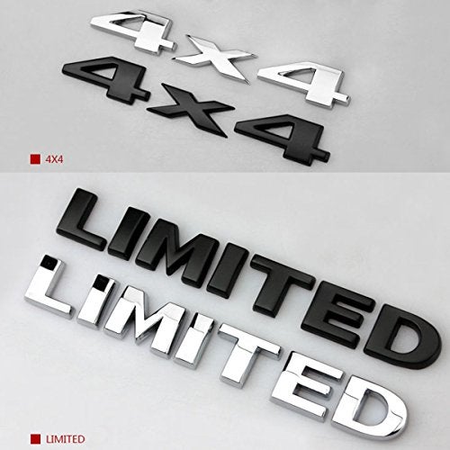 DSYCAR 4 X 4 +Limited Chrome 3D Decal Emblem Sticker Nameplate Badge Decoration for Jeep Grand Cherokee Wrangler Compass (Black) - Image 3