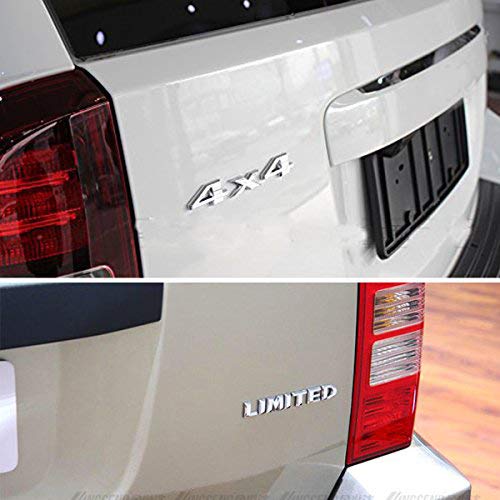 DSYCAR 4 X 4 +Limited Chrome 3D Decal Emblem Sticker Nameplate Badge Decoration for Jeep Grand Cherokee Wrangler Compass (Black) - Image 5