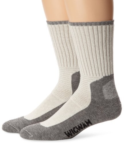 Wigwam Men's At Work DuraSole Work 2-Pack Crew Length Work Sock, White/Grey, X-Large - Image 4