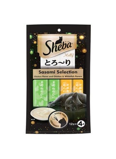 Sheba Melty Premium Lickable Creamy Cat Treats, Sasami Selection, Chicken Flavour And Chicken & Whitefish Flavours, 48 G, Lickable Creamy Treats, Ideal For Bonding, Adult  - Image 1