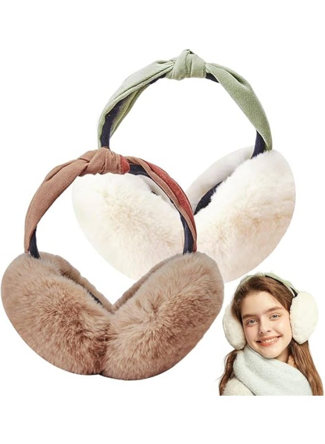 Bukela Ear Muffs Winter, Adjustable Ear Muffs, 2 Pcs Ear Warmers Foldable, Women Fashion Furry Earmuff, Soft Ear Cover Cold Weather for Skiing, Hiking, Travelling, Walking in the Winter - Image 1