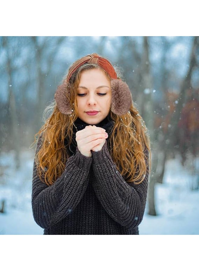 Bukela Ear Muffs Winter, Adjustable Ear Muffs, 2 Pcs Ear Warmers Foldable, Women Fashion Furry Earmuff, Soft Ear Cover Cold Weather for Skiing, Hiking, Travelling, Walking in the Winter - Image 4