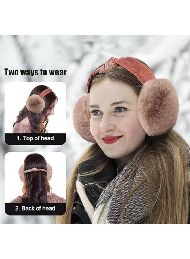 Bukela Ear Muffs Winter, Adjustable Ear Muffs, 2 Pcs Ear Warmers Foldable, Women Fashion Furry Earmuff, Soft Ear Cover Cold Weather for Skiing, Hiking, Travelling, Walking in the Winter - Image 5