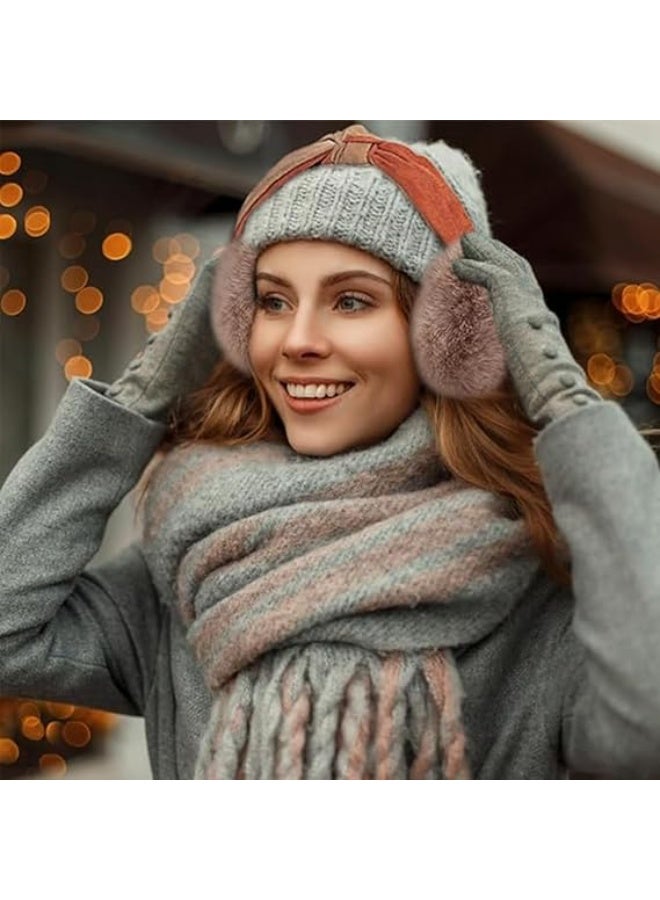 Bukela Ear Muffs Winter, Adjustable Ear Muffs, 2 Pcs Ear Warmers Foldable, Women Fashion Furry Earmuff, Soft Ear Cover Cold Weather for Skiing, Hiking, Travelling, Walking in the Winter - Image 3