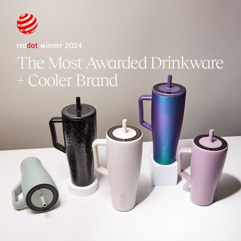 BrÃ¼Mate Era 40 oz Tumbler with Handle and Straw | 100% Leakproof Insulated Water Bottle Tumbler with Lid and Flexible SoftSip Straw | Made of Stainless Steel | Cup Holder Friendly | 40oz (Guava) - Image 3